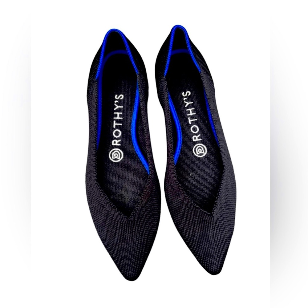 Rothy's The Point Ballet Flat, Black, Women’s 7 (run small)